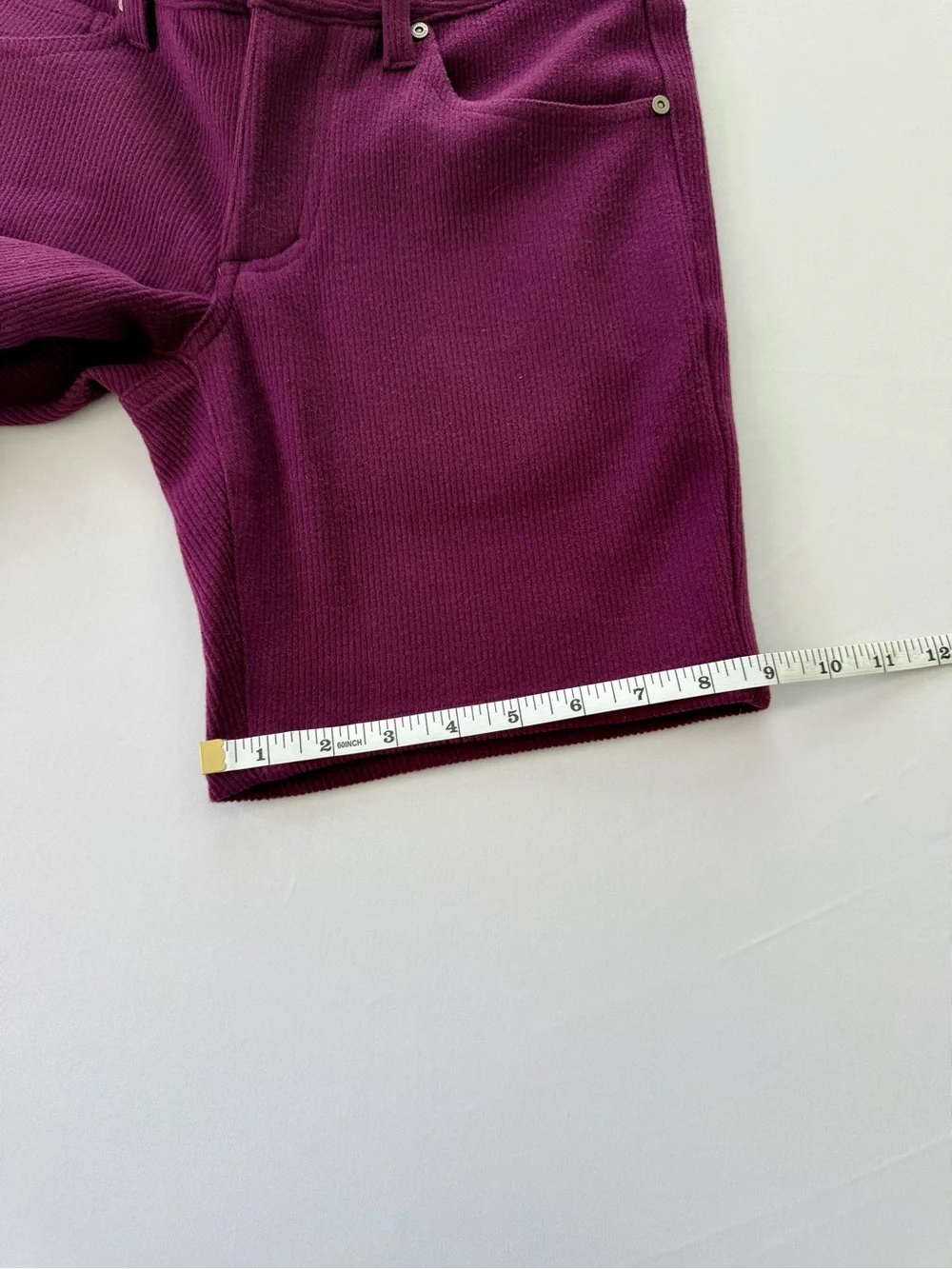 Postmarc Men's Flat Front Ribbed Shorts in Magenta